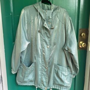 Incredible shimmery vintage corset rain coat